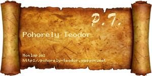 Pohorely Teodor névjegykártya